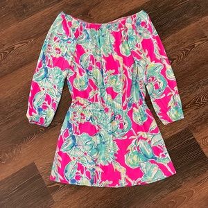 Lilly Pulitzer Lana Long Sleeve, off the shoulder romper